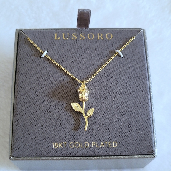 Lussoro Gold💛 Rose🌹 Pendant Necklace - NIB - Picture 1 of 15